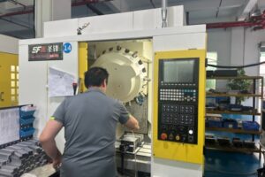 CNC machining workshop with advanced milling machines