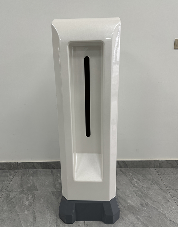 Front view of medical beauty device enclosure manufacturing featuring a deep concave cavity.